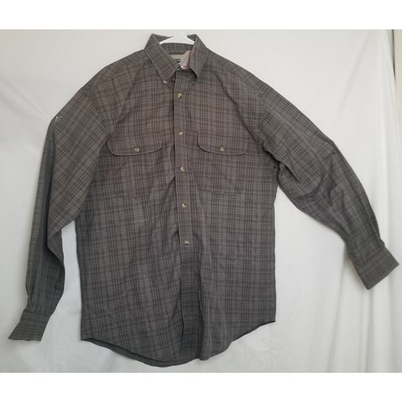 NWOT's-Twenty X Performance Men's Button Up Long Sleeve Gray Plaid Shirt Size M - Picture 1 of 10
